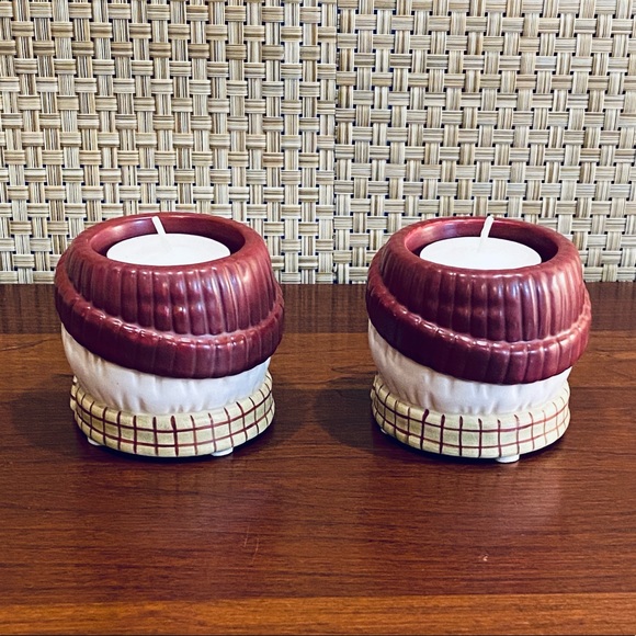 🎄🌟HP🌟NWOT Yankee Candle Ceramic Snowman Tea Light Candle Holders 2 - Picture 4 of 5